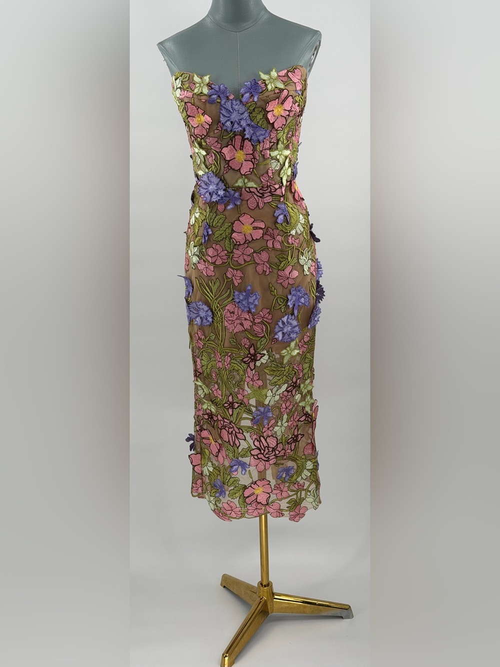 🆕 BRONX & BANCO 🧿 NWOT Iris Floral Maraya Midi Dress, Pink Multi - Sz XS US 2 - Picture 10 of 16